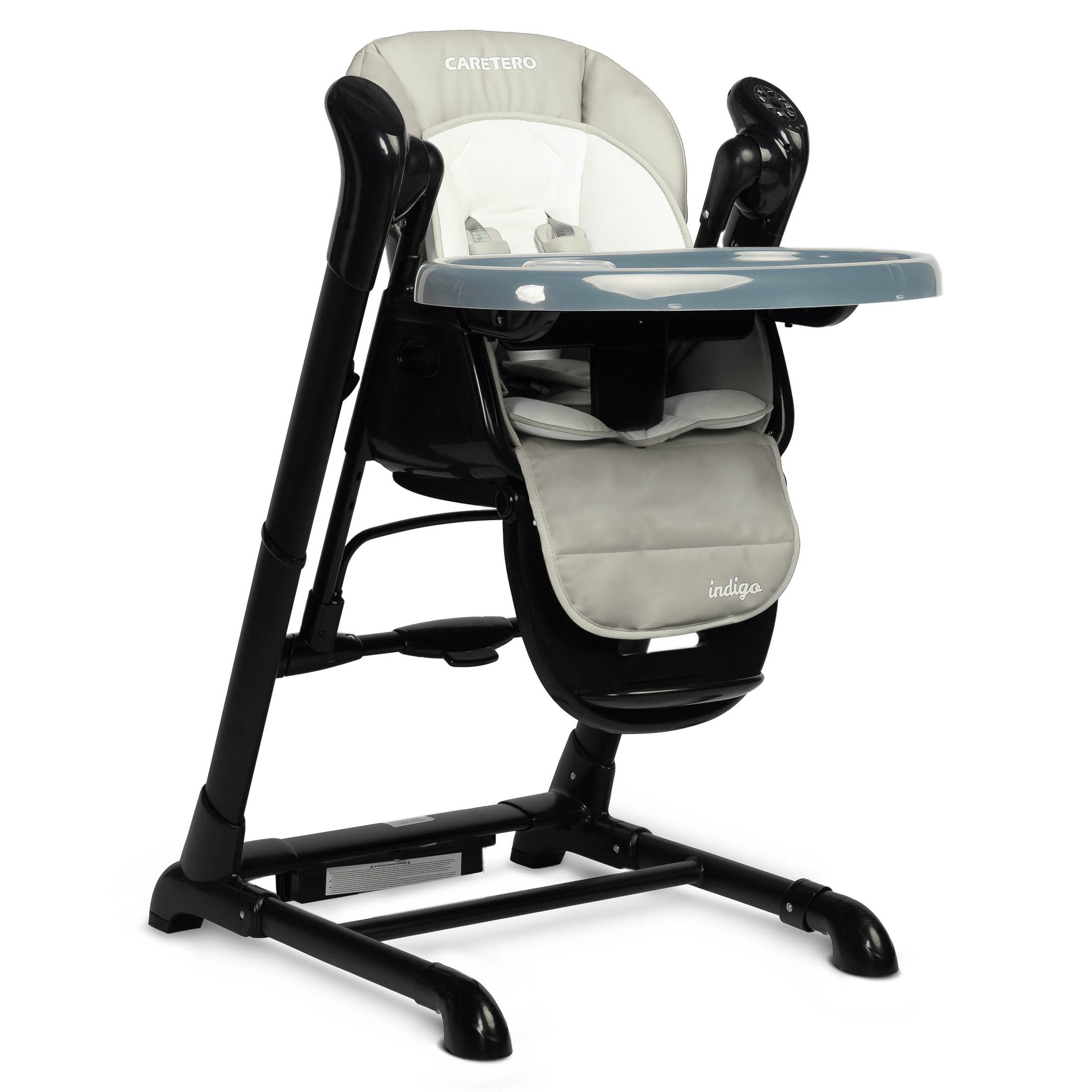 Scaun de masa si leagan electric 2in1 INDIGO Negru/Gri